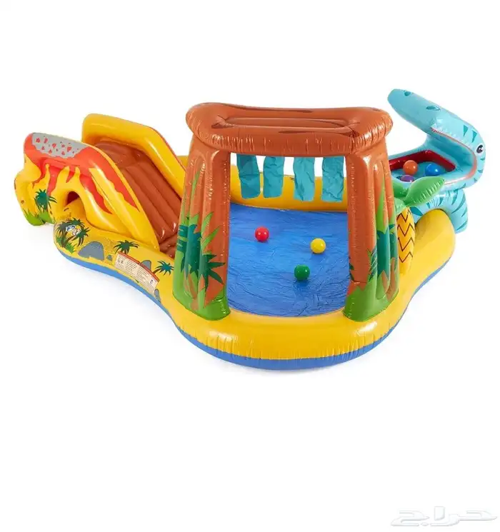 مسبح مائي للأطفال على شكل جزيرة ديناصورات 4