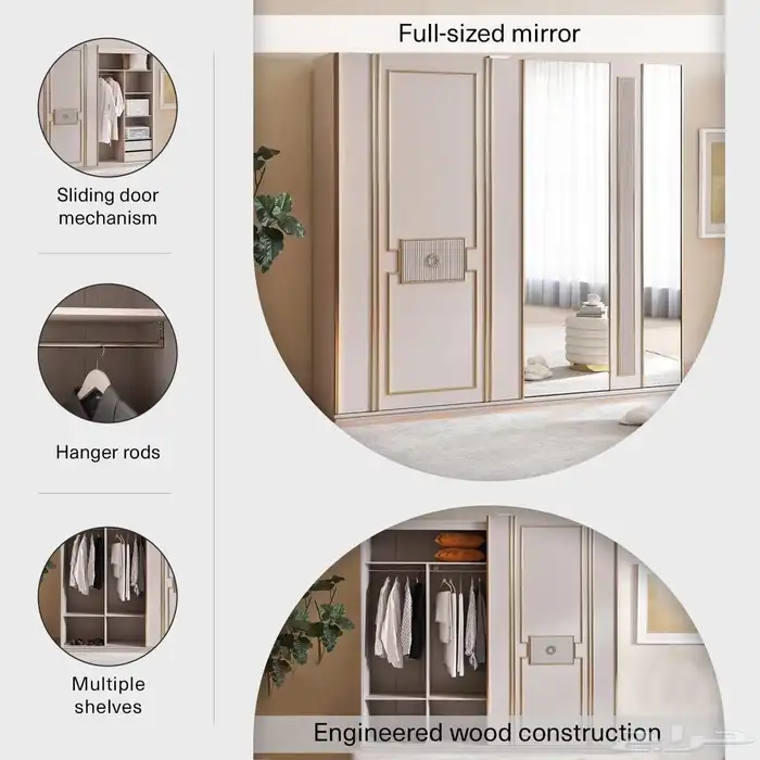 طقم غرفة نوم كلاسيك 8 قطع جديد بان هوم 34