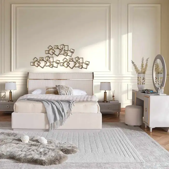 طقم غرفة نوم كلاسيك 8 قطع جديد بان هوم 0