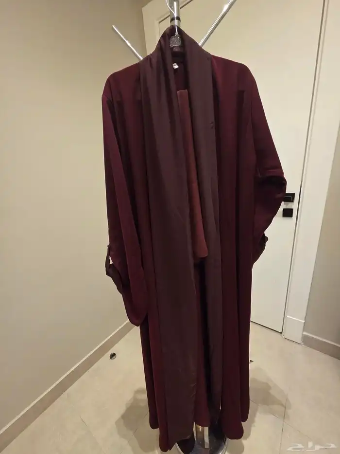 عباية نص كلوش برغندي مقاس 55 2
