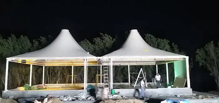 مظلات جده شد إنشاءي مظلات مخروطي تغير قماش 6