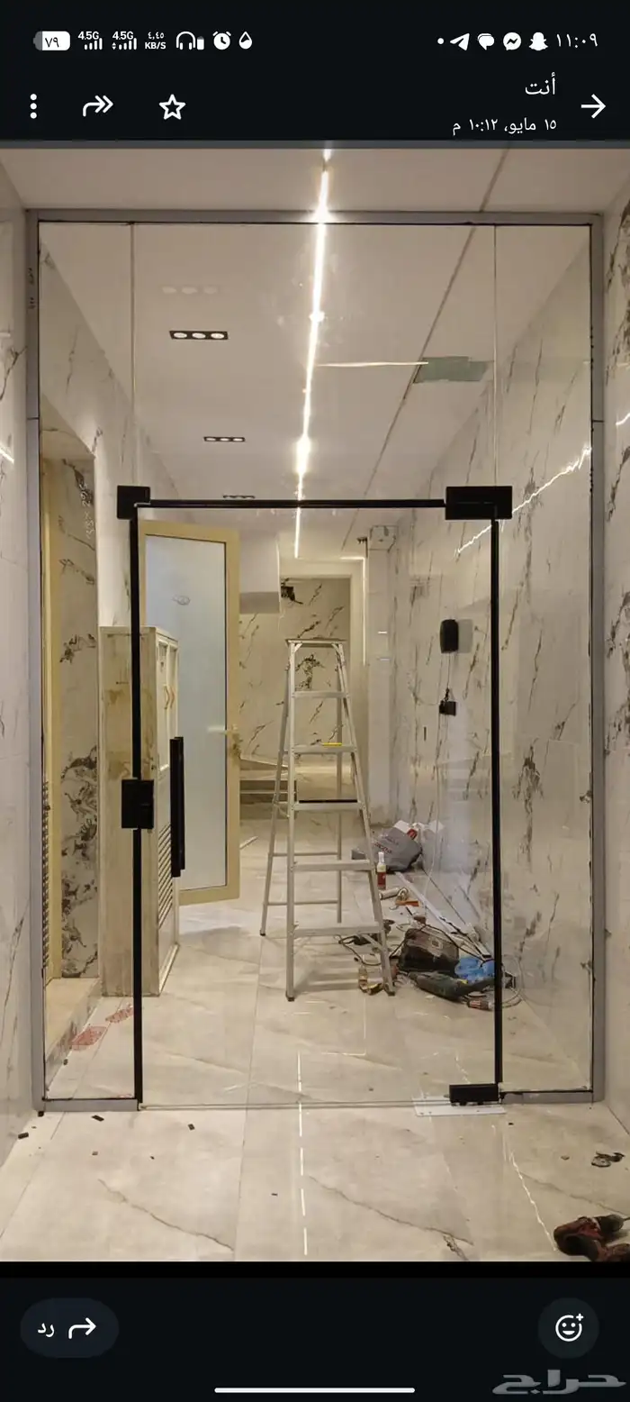 زجاج سكريت زجاج ترابزين زجاجة صيانه ابواب 9