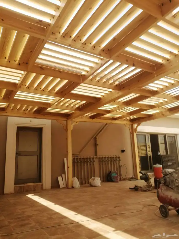 تركيب مظلات خيزران مظلات البامبو الافريقي مظلات الخشب كاسرة 6