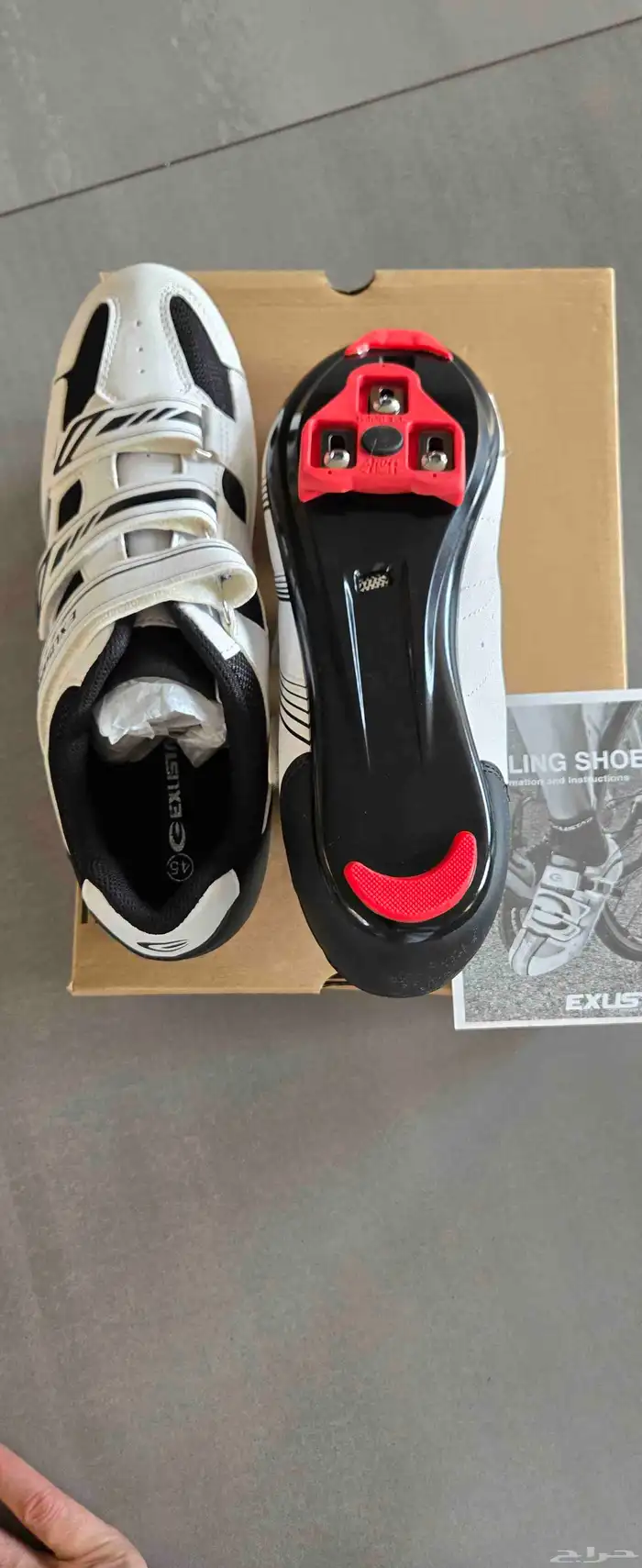 طقم حذاء ودواسات دراجة هوائية EXUSTAR-جديد بالكرتون -مقاس 45 5