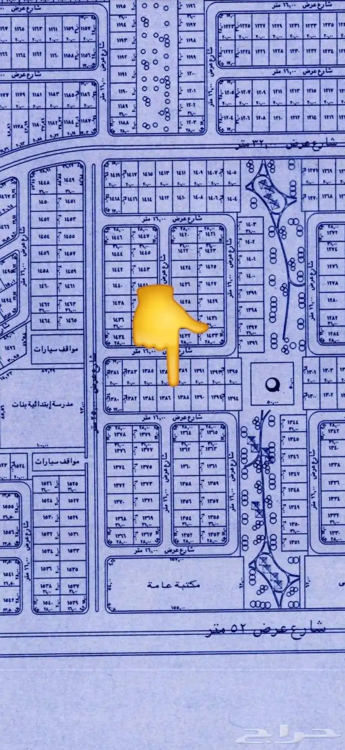 عرض لقطة نص قطعة في جوهرة العروس 2ح حي الدرة مساحة 449 متر 2