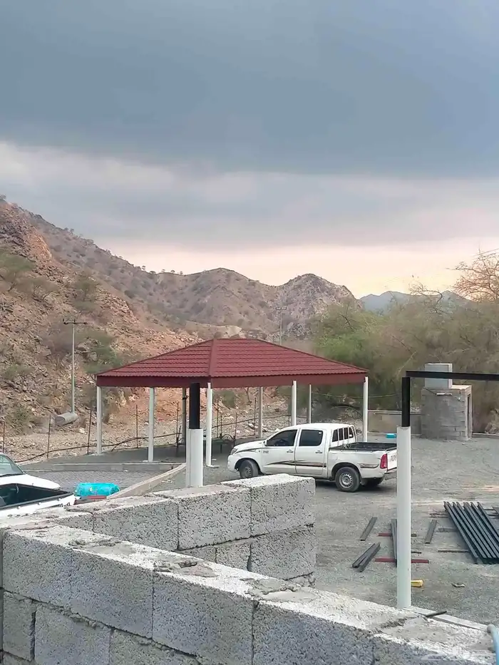 بيوت شمر تلبيس قماش مشب نار قرمير جمالون 1