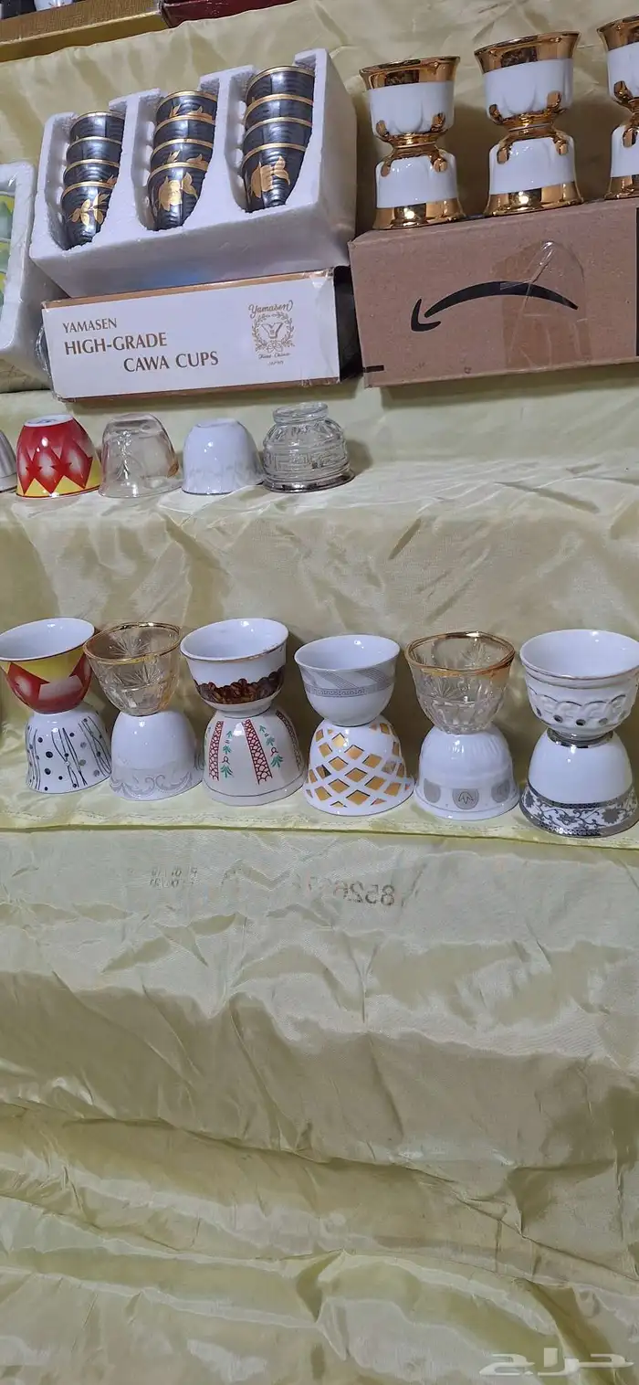 فناجيل تراثية ياباني وصيني مذهب ومخزنة 6