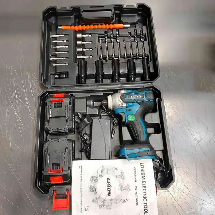 دريل كفرات مع شنطة عدة متكامله للسيارة و المنزل بضمان عامين 1