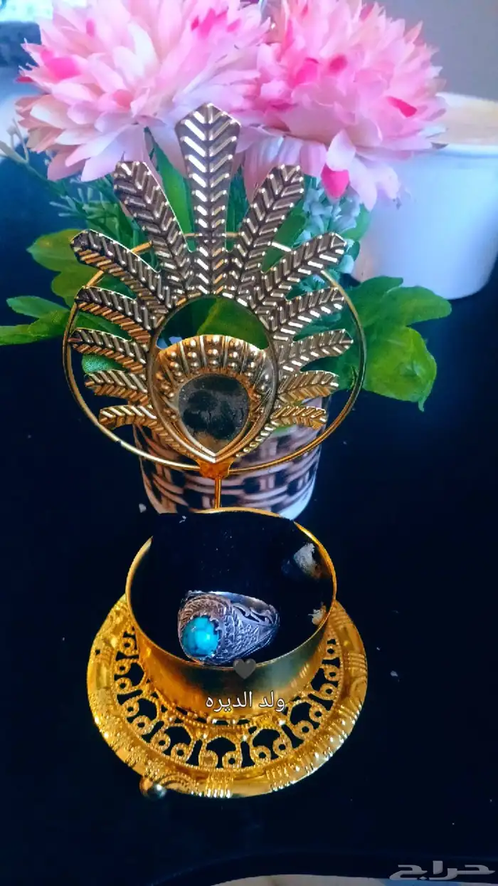 للبيع خاتم فضي فيروز ازرق نشبوري 9