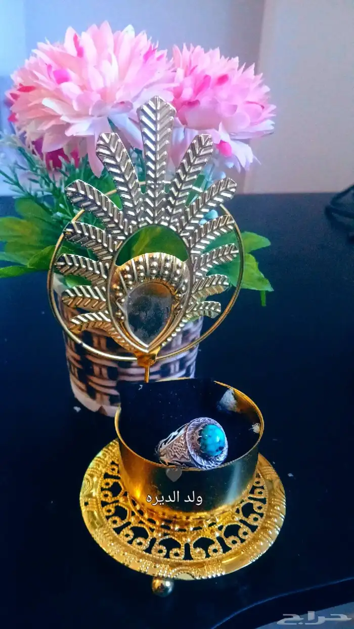 للبيع خاتم فضي فيروز ازرق نشبوري 4