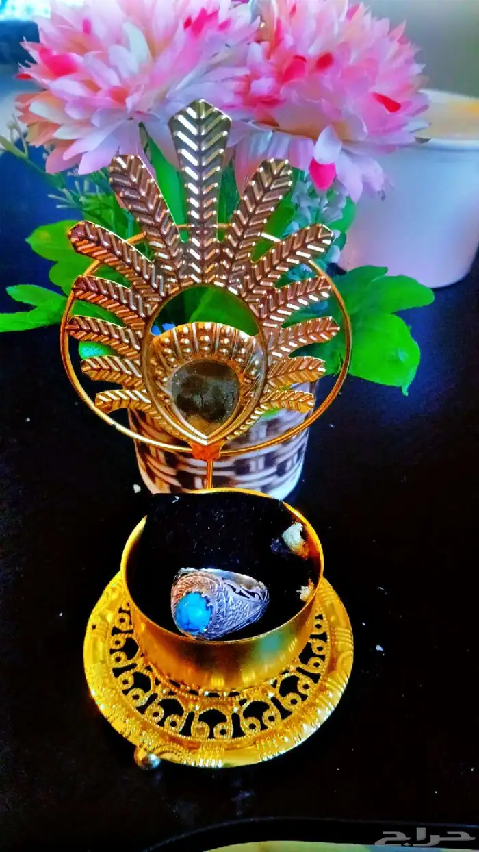 للبيع خاتم فضي فيروز ازرق نشبوري 8