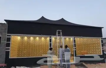 تفصيل خيام سوبر ملكية بيوت شعر ملكية مشبات رخام مجالس زجاجيه 13