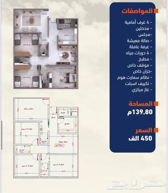 شقق تمليك للسكن والاستثمار حي النزهة بمساحة واسعة واسعار منا 5