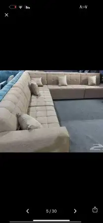 كنب جديد جاهز حرف ال و7نفر شامل التوصيل 19