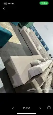 كنب جديد جاهز حرف ال و7نفر شامل التوصيل 18