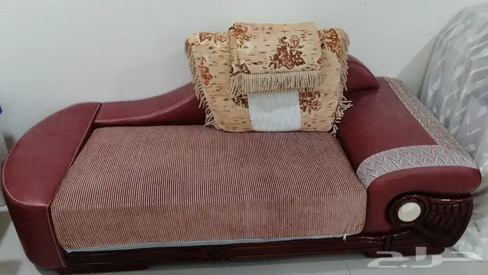 كنب (5 مقاعد) مع اريكة - نص جلد ونص قماش 0