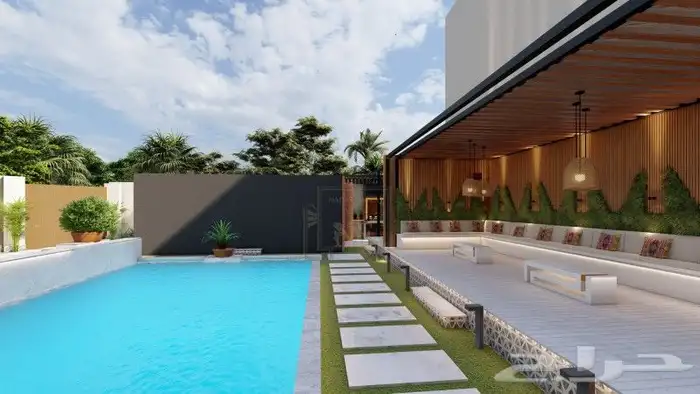 تصميم حدائق منزلية وفلل بأفكار عصرية وسعر مميز 5