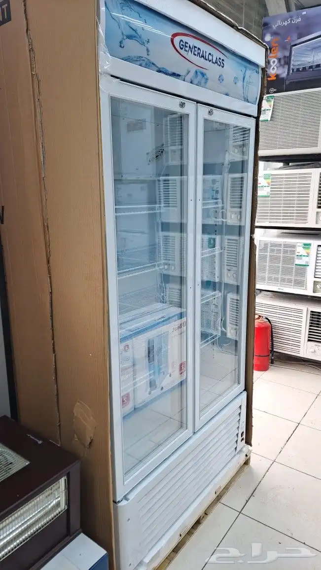 ثلاجة عرض بابين جنرال 620 لتر باب زجاج 2