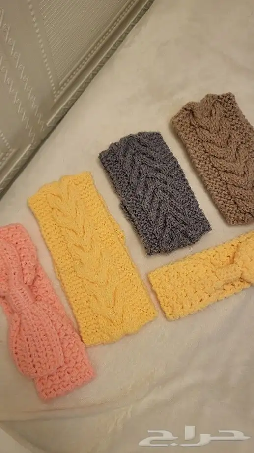 ربطات شعر أمامية من الصوف جديدة يدوية 3