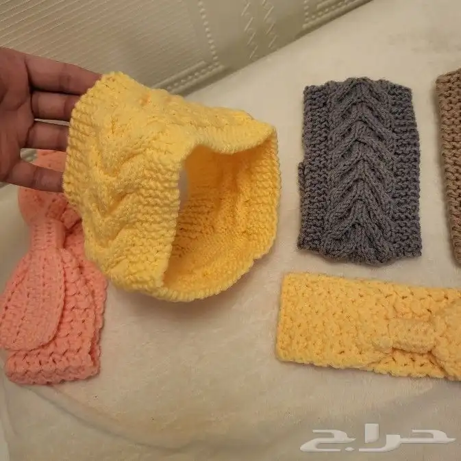 ربطات شعر أمامية من الصوف جديدة يدوية 2