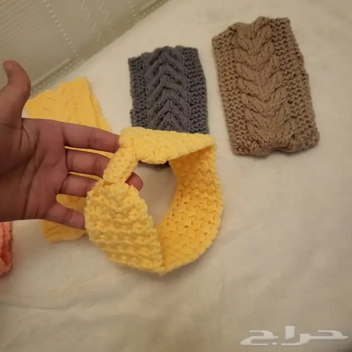 ربطات شعر أمامية من الصوف جديدة يدوية 1