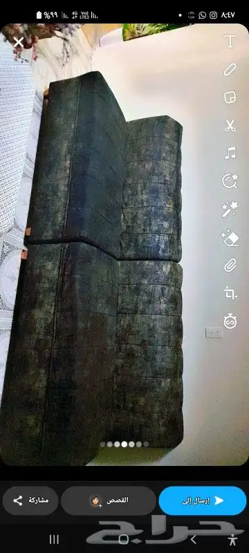 طقم كنب مكون من 5 قطع وركنيتين بحاله جيده جدا 1
