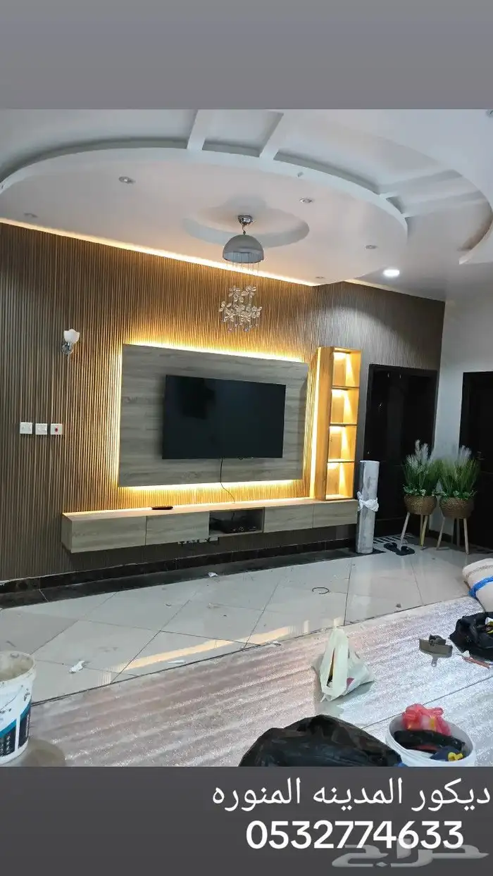 تركيب خلفيت شاشه فوم بديل الرخام شيبرت دهانات جبس ابرد مرايا 3