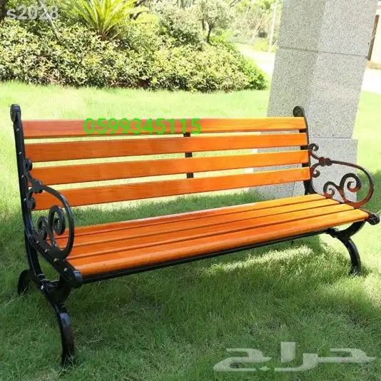 مقاعد خشبية صلبة وكراسي شرفة مقاعد حديقة سلة مهملات 5