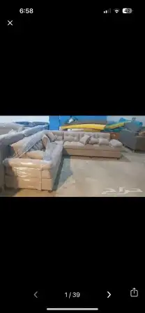 كنب جديد جاهز حرف ال و7نفر بأسعار مناسبة شامل التوصيل 27