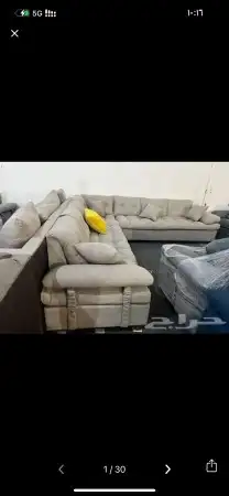 كنب جديد جاهز حرف ال و7نفر بأسعار مناسبة شامل التوصيل 16