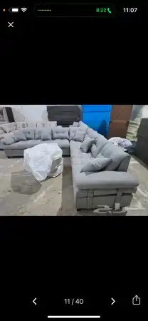 كنب جديد جاهز حرف ال و7نفر بأسعار مناسبة شامل التوصيل 15