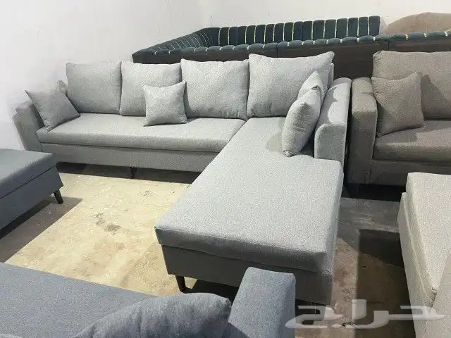 كنب جديد جاهز حرف ال و7نفر بأسعار مناسبة شامل التوصيل 7