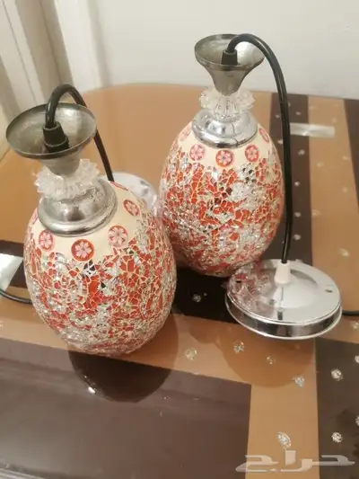 نجفتين أحمر وفضي كريستال ونجفه ثلاثيه للبيع 2
