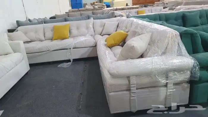 كنب جديد جاهز حرف ال و7نفر بأسعار مناسبة شامل التوصيل 35