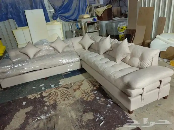 كنب جديد جاهز حرف ال و7نفر بأسعار مناسبة شامل التوصيل 30