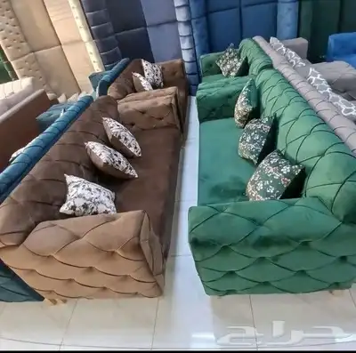 كنب جديد جاهز وتفصيل بأسعار المصنع حرف ال 7اشخاص 24