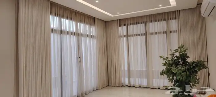 ستائر ويفي كهربائي لنن ثقيل وخفيف بلاك اوت جوده ممتازه 1