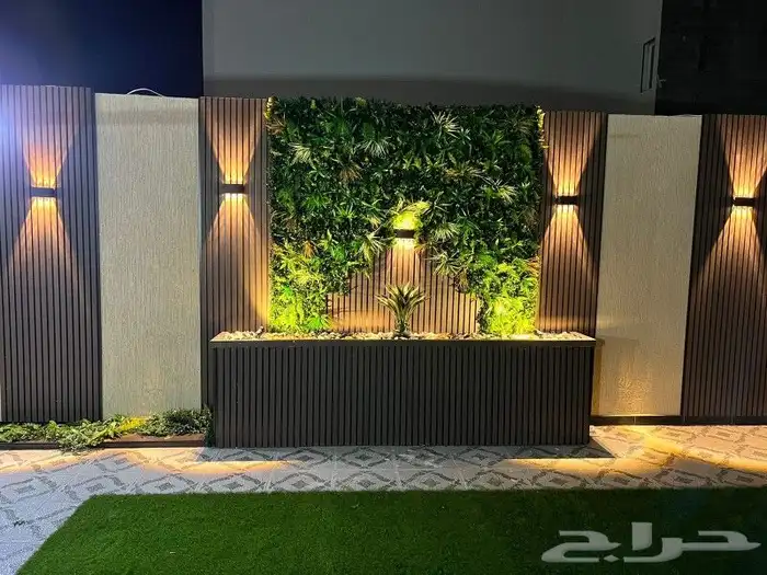 تنسيق حدائق عشب ارضي عشب جداري بديل خشب صفائح حجريه 18