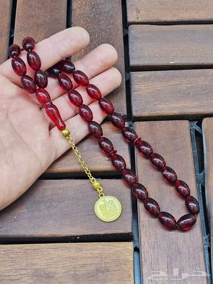 مسباح فايبر تركي بكركوشة ستيل مطلي ذهبي 2