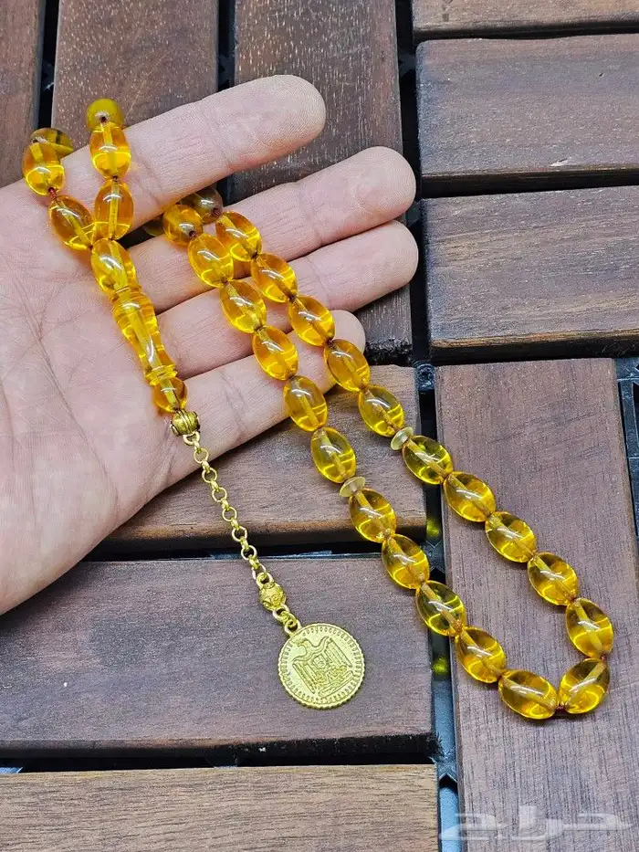 مسباح فايبر تركي بكركوشة ستيل مطلي ذهبي 1