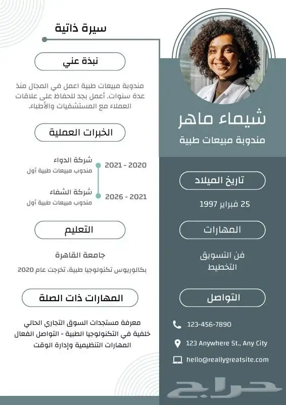 تصميم سيرة ذاتية احترافية CV 4