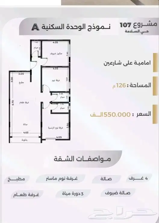 شقق وملاحق للسكن والاستثمار حي السلامه قيد الانشاء 2
