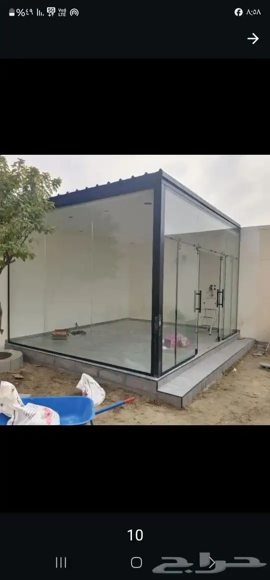 تركيب مجالس خارجيه من سندوتش بنل مع الاسمنت بورد 4