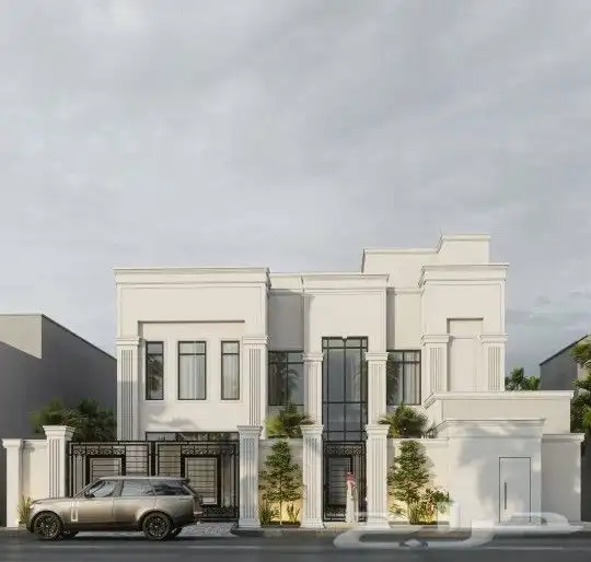 تصميم واجهات فيلا سكنية نيو كلاسك 2