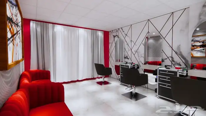 تصميم وتنفيذ ديكورات صالون نسائي 1