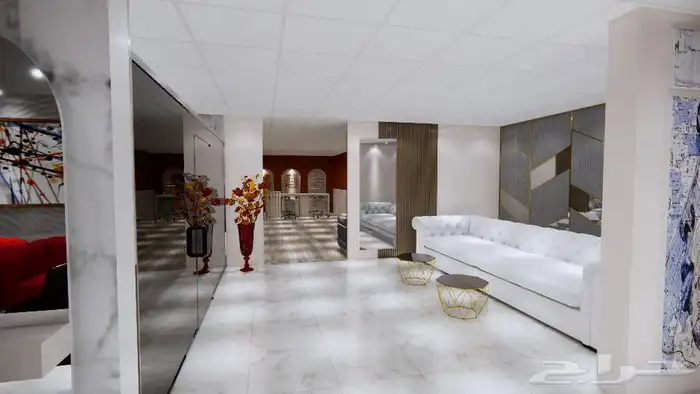 تصميم وتنفيذ ديكورات صالون نسائي 2