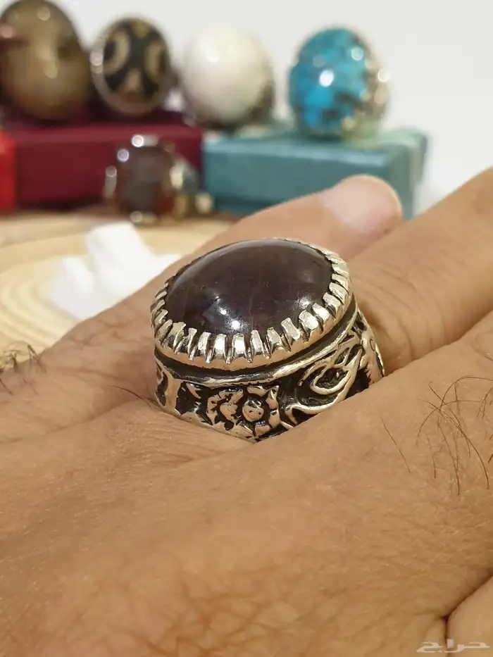 خاتم ياقوت أفريقي خام طبيعي 15