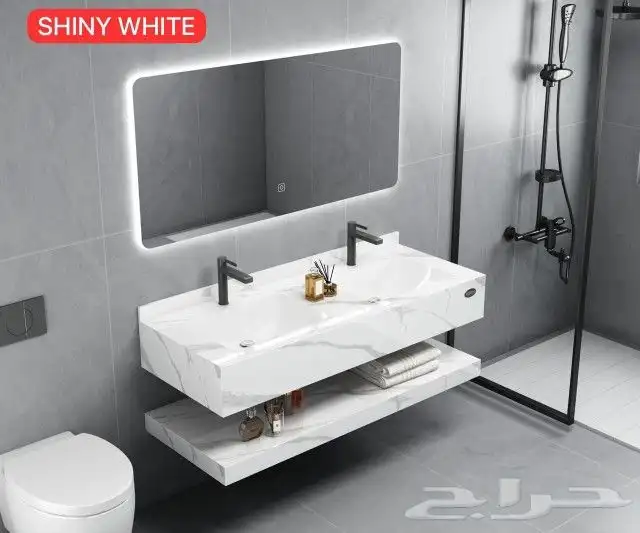 مغاسل جاهزة رخام وفايبر 4