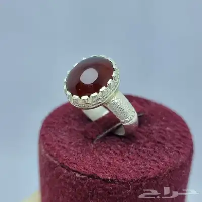 خواتم ملكيه احجار عقيق كبدي كرزي طبيعي 12