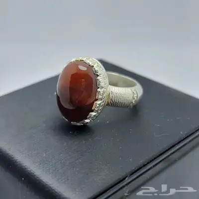 خواتم ملكيه احجار عقيق كبدي كرزي طبيعي 3